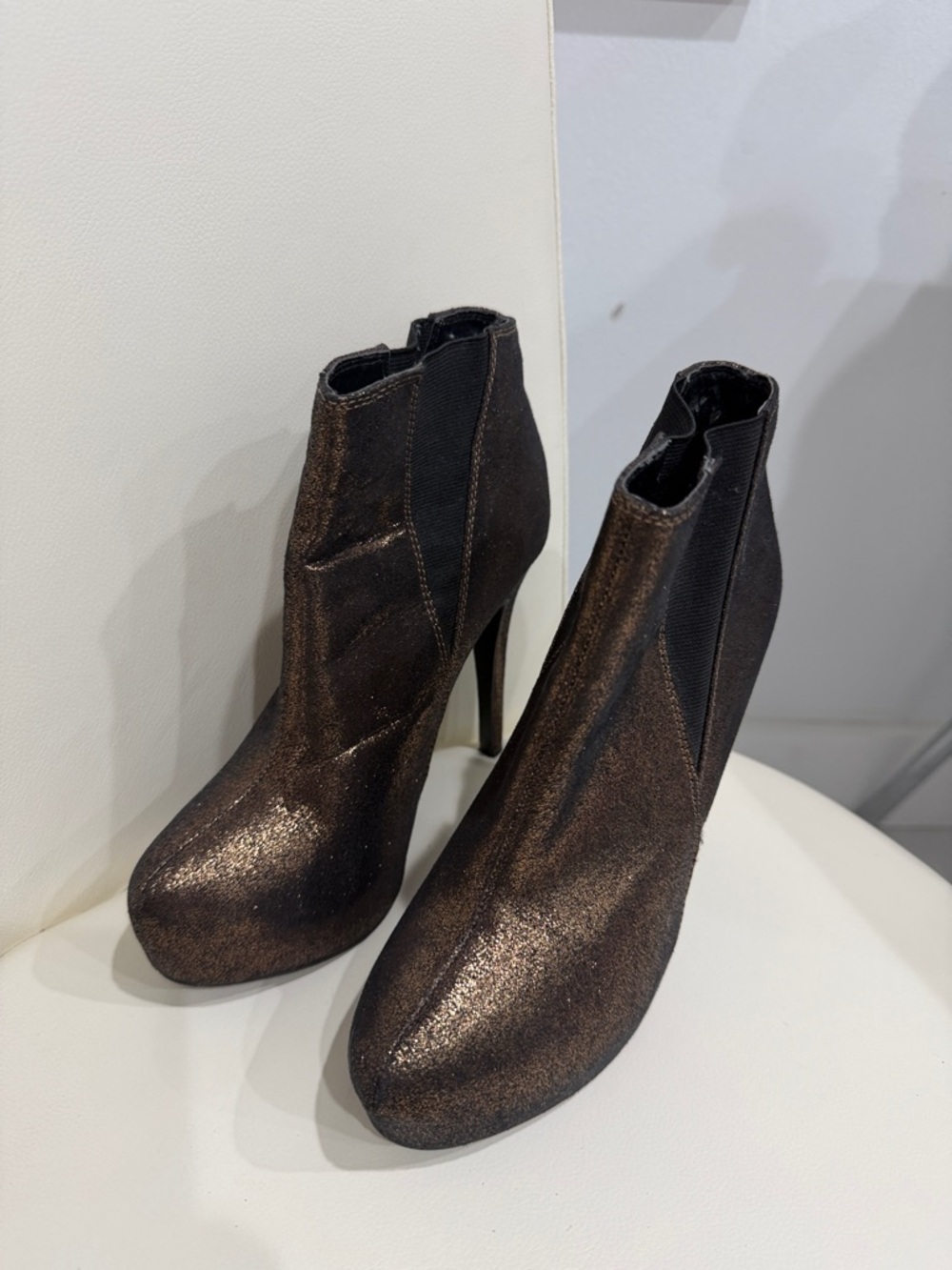 Rock & Republic Metallic Brown Ankle Booties